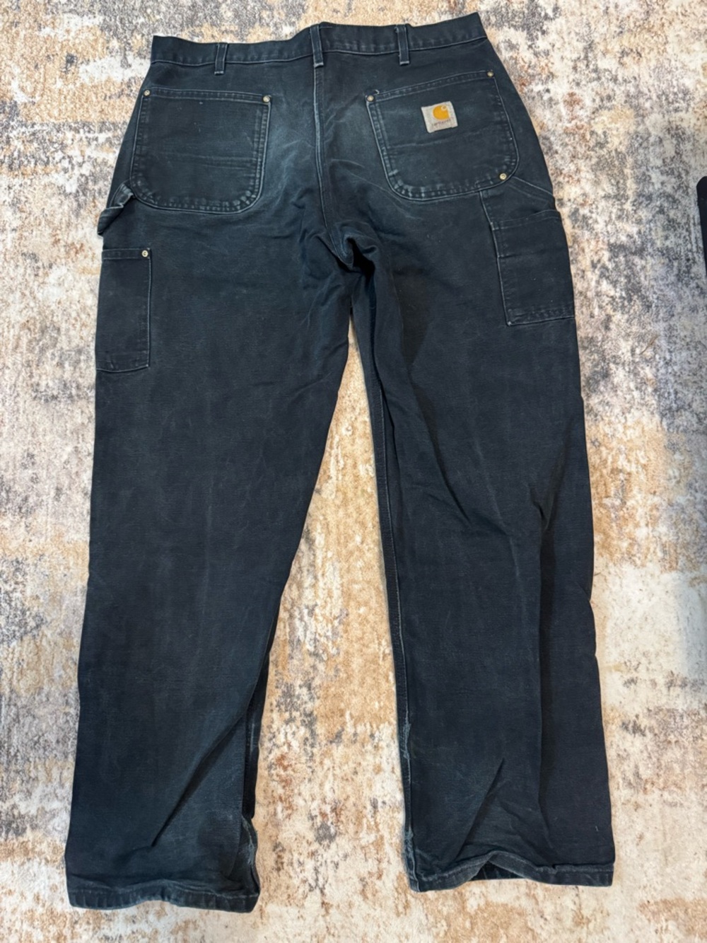 Carhartt Black Carpenter Pants with White Contrast Stitching